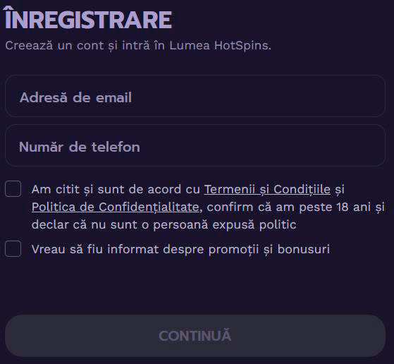 înscrie-te la hotspins